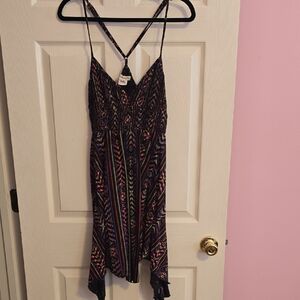 Billabong Black Cotton Top with Multicolor Details